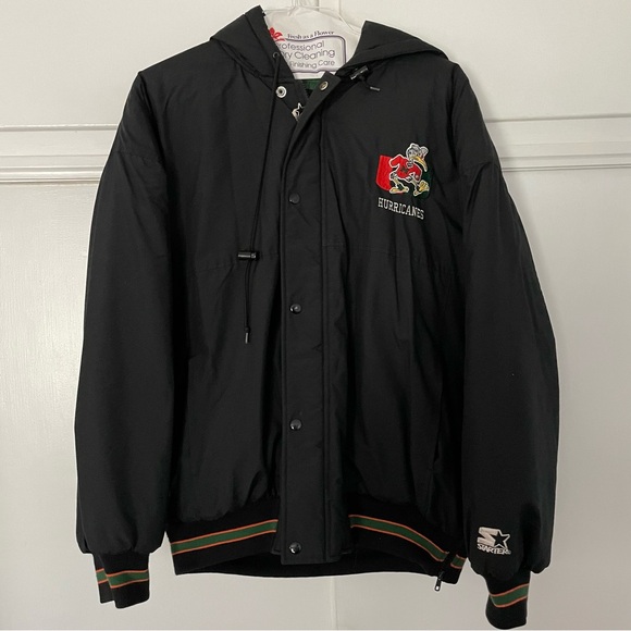 EUC VINTAGE MIAMI HURRICANES HOODED STARTER JACKET - Picture 1 of 6